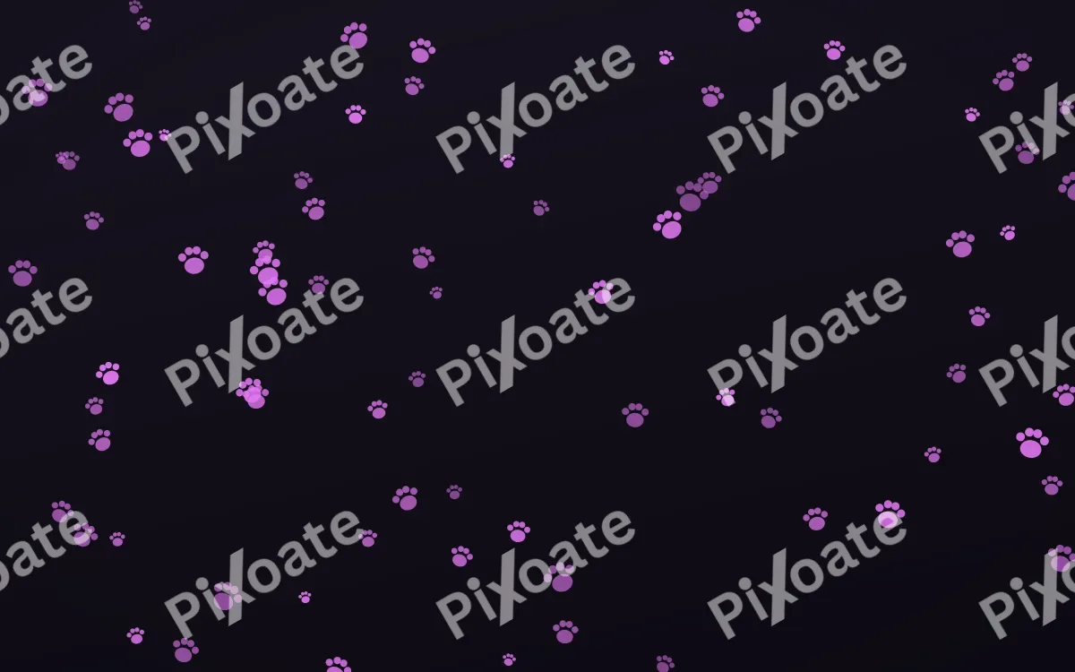 Neon Noir Paws — dark purple, teal and black cute background