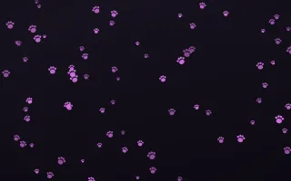 Neon Noir Paws — dark purple, teal and black cute background