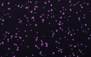 Neon Noir Paws Dense II — dark purple, teal and black cute background, variation II