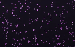 Neon Noir Paws Dense III — dark purple, teal and black cute background, variation III