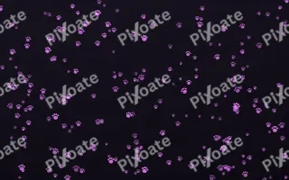 Neon Noir Paws Dense III — dark purple, teal and black cute background, variation III