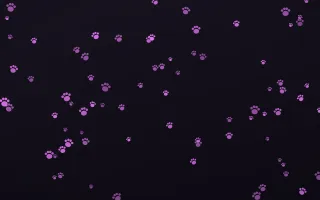 Neon Noir Paws II — dark purple, teal and black cute background, variation II
