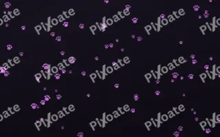 Neon Noir Paws II — dark purple, teal and black cute background, variation II