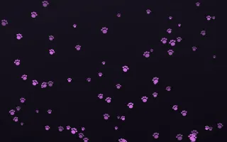 Neon Noir Paws III — dark purple, teal and black cute background, variation III