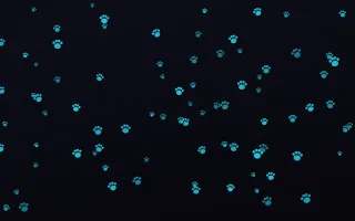 Neonline Paws III — dark teal, pink and black cute background, variation III