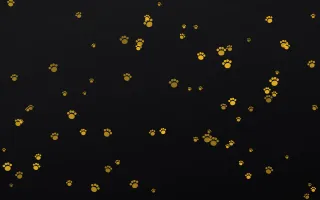 Noir Gold Paws III — dark gold, brown and black cute background, variation III
