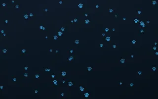 Ocean Ink Paws III — dark blue cute background, variation III