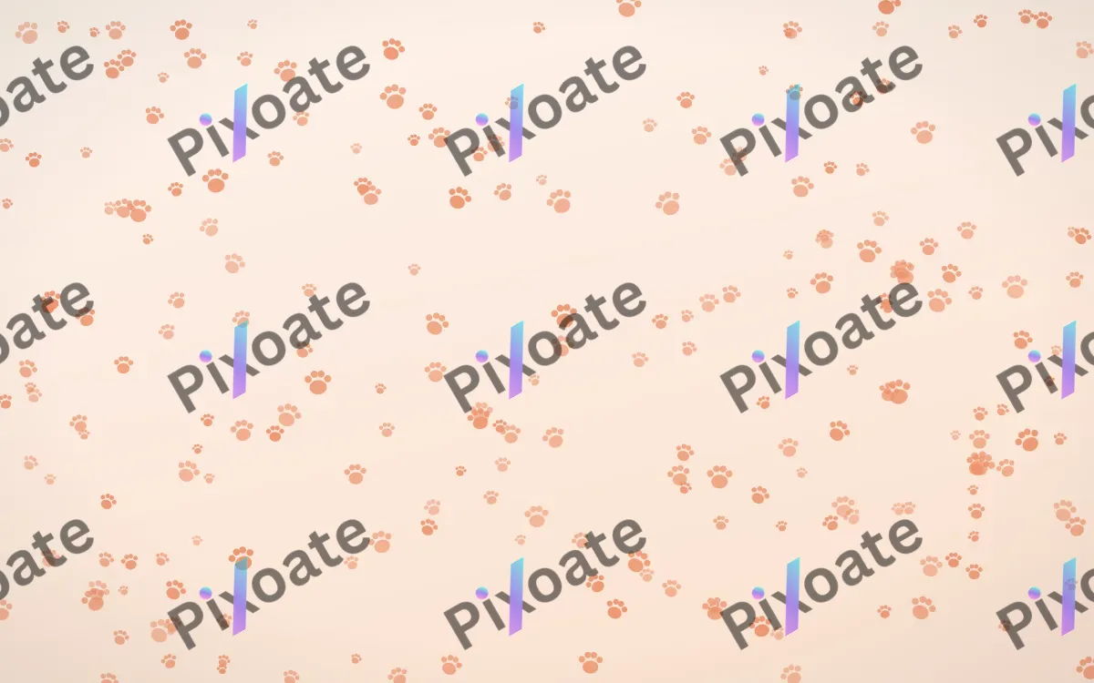 Peach Fuzz Paws Dense — light orange and white cute background