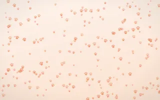 Peach Fuzz Paws Dense II — light orange and white cute background, variation II
