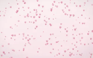 Rosewater Paws Dense II — light pink and white cute background, variation II