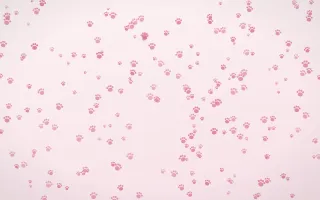 Rosewater Paws Dense III — light pink and white cute background, variation III