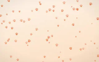 Sunset Pop Paws III — light orange and beige cute background, variation III