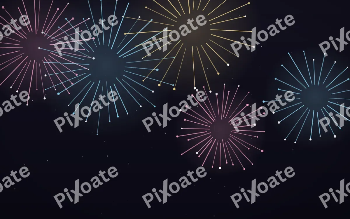 Confetti Sky — dark black, pink and blue firework background