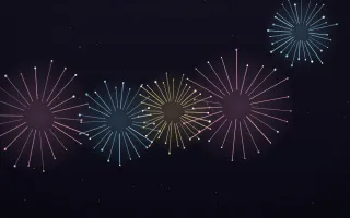 Confetti Sky II — dark black, pink and blue firework background, variation II