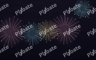 Confetti Sky II — dark black, pink and blue firework background, variation II
