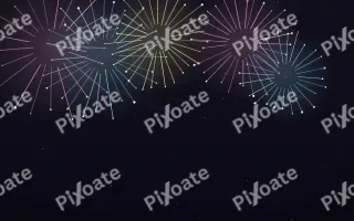 Confetti Sky III — dark black, pink and blue firework background, variation III