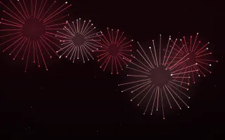 Crimson Celebration III — dark black and red firework background, variation III