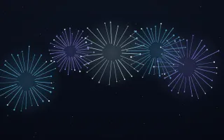 Electric Eve II — dark black and blue firework background, variation II