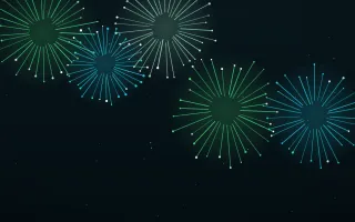 Emerald Sky — dark black, green and teal firework background