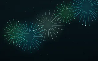 Emerald Sky II — dark black, green and teal firework background, variation II