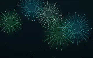 Emerald Sky III — dark black, green and teal firework background, variation III