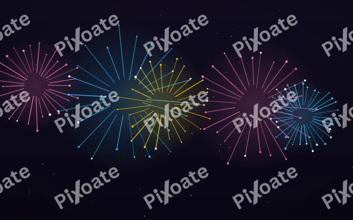 Festival Mix — dark black, pink and blue firework background
