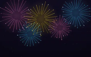 Festival Mix II — dark black, pink and blue firework background, variation II