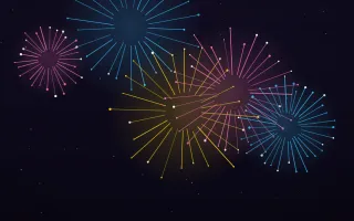 Festival Mix III — dark black, pink and blue firework background, variation III