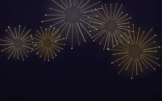 Gala Gold — dark black, yellow and gold firework background