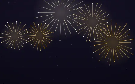 Gala Gold — dark black, yellow and gold firework background