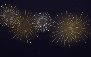 Gala Gold II — dark black, yellow and gold firework background, variation II