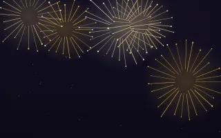 Gala Gold III — dark black, yellow and gold firework background, variation III