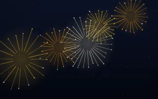 Golden Night Show — dark black, gold and beige firework background