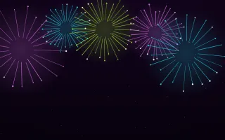 Neon Party — dark black, purple and teal firework background