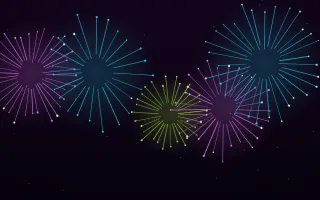 Neon Party II Neon Party II — dark black, purple and teal firework background, variation II