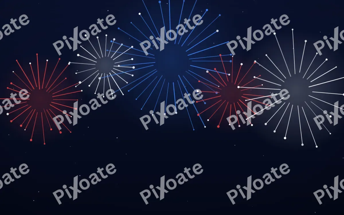 Patriotic Sky — dark blue, red and white firework background