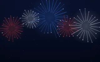 Patriotic Sky — dark blue, red and white firework background