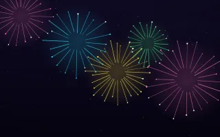 Rainbow Festival III — dark black, pink and teal firework background, variation III