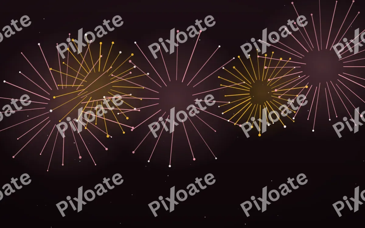 Rose Gold Burst — dark black, red and gold firework background