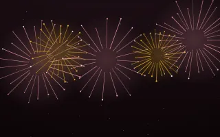 Rose Gold Burst — dark black, red and gold firework background