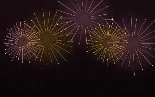 Rose Gold Burst III — dark black, red and gold firework background, variation III