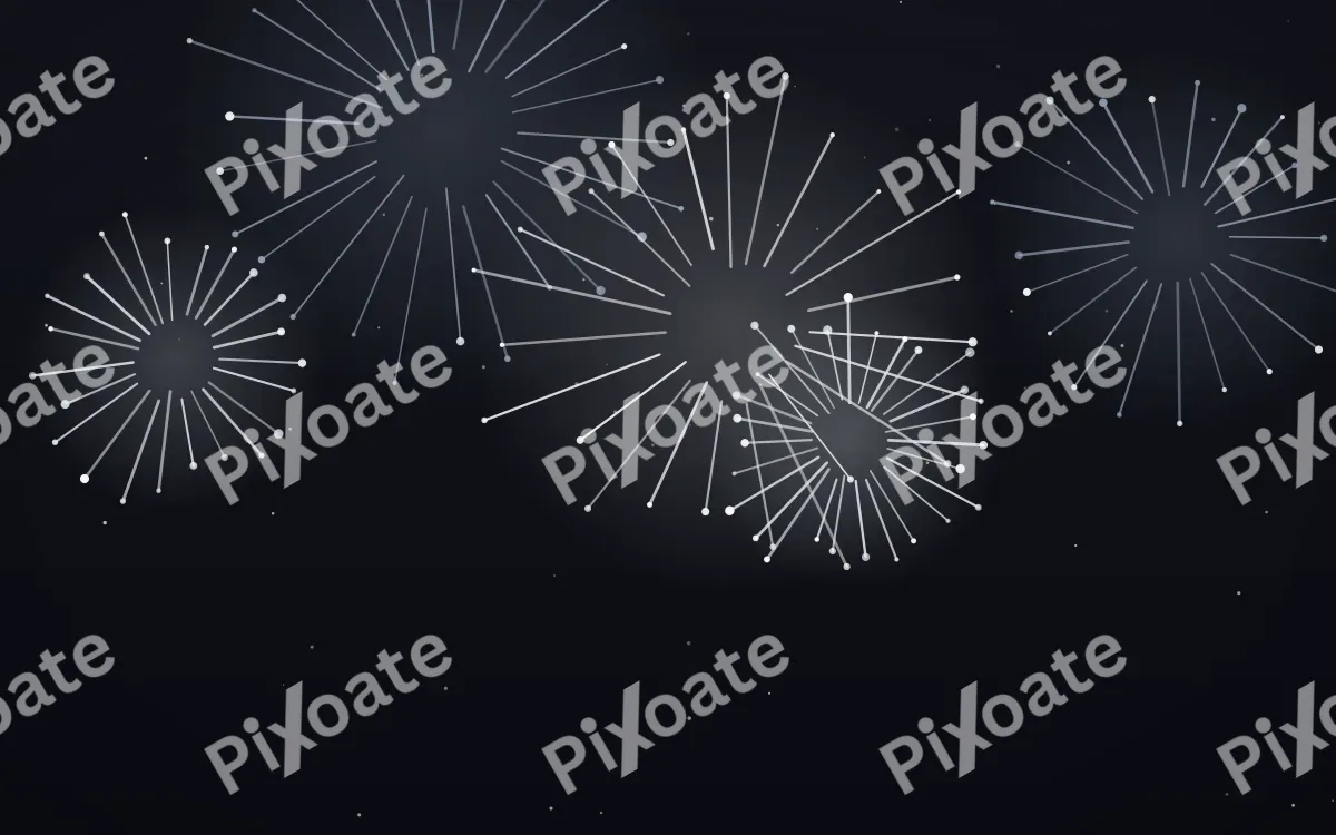 Silver Eve — dark black, white and blue firework background