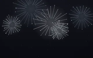 Silver Eve — dark black, white and blue firework background