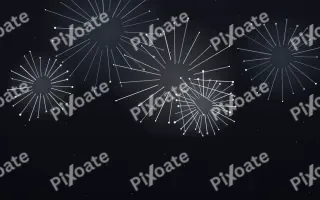 Silver Eve — dark black, white and blue firework background
