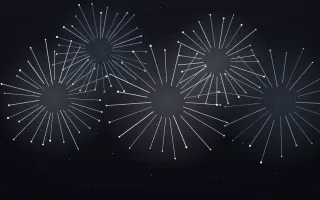 Silver Eve III — dark black, white and blue firework background, variation III