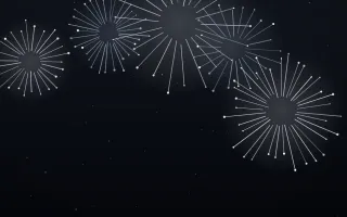 Silver Midnight III Silver Midnight III — dark black, white and blue firework background, variation III