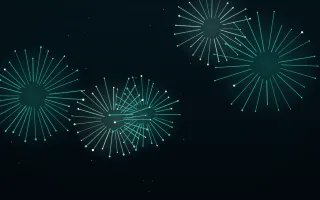 Teal Glow Show III Teal Glow Show III — dark black and teal firework background, variation III