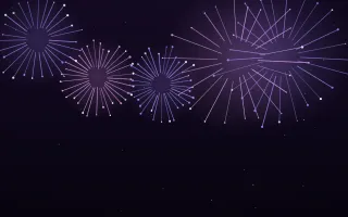 Violet Eve III — dark black and purple firework background, variation III