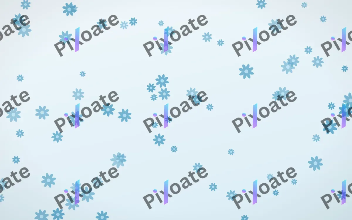 Arctic Frost Daisies — light blue and white floral background