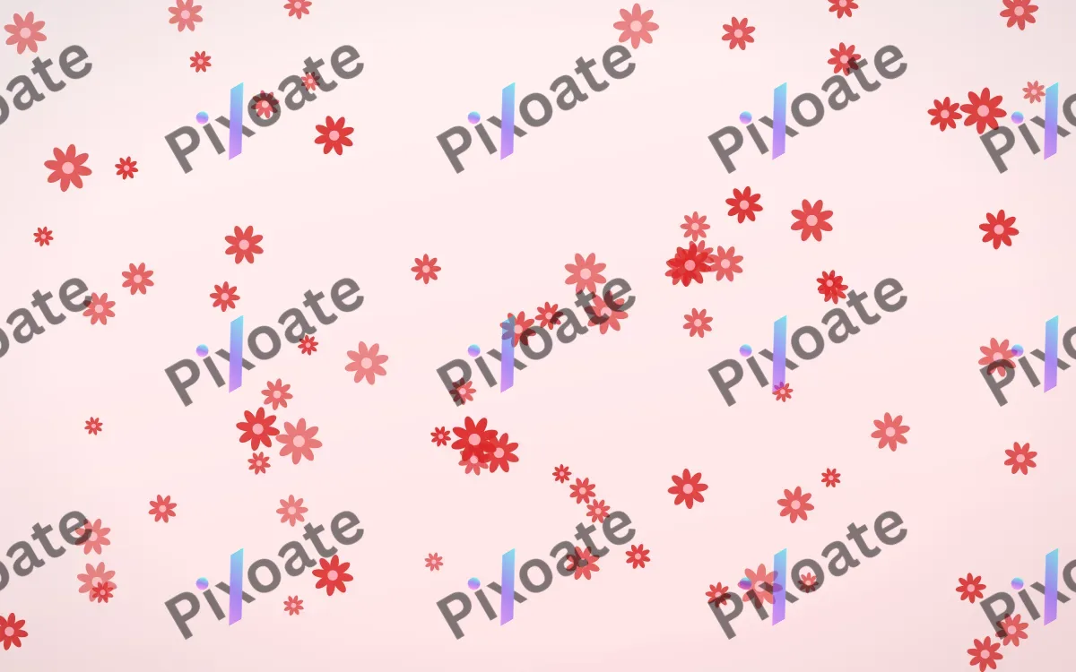 Crimson Daisies — light red and white floral background